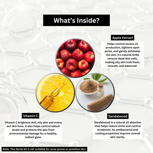 A+ Instant Glow Facial Kit For Oily Skin (400gm+10 ml)