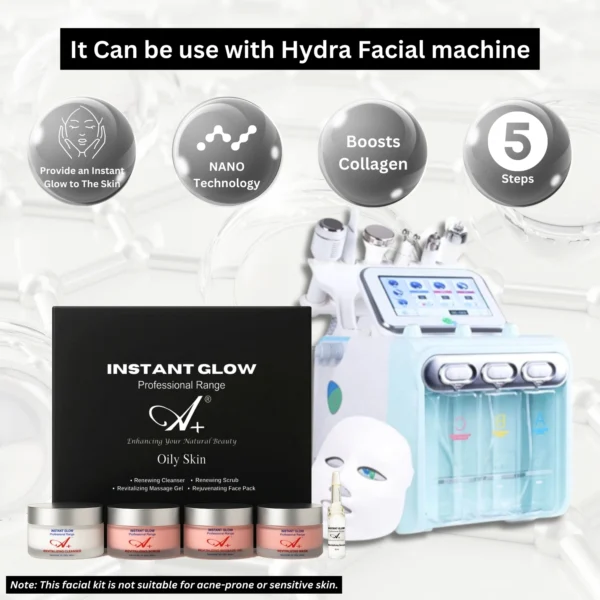 A+ Instant Glow Facial Kit For Oily Skin (400gm+10 ml)