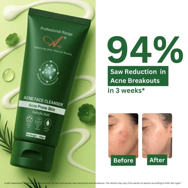 A+ Acne Face Cleanser with 0.5% Salicylic Acid - 100 gm