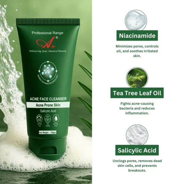 A+ Acne Face Cleanser with 0.5% Salicylic Acid - 100 gm