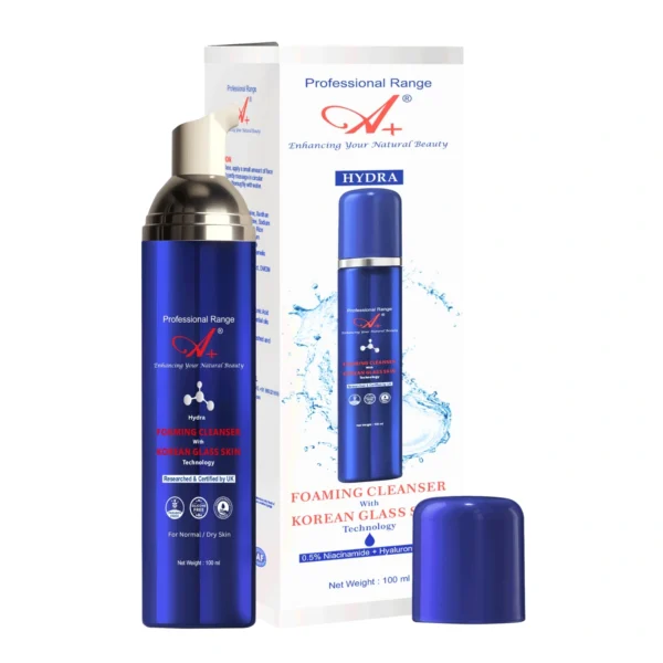 A+ Hydra Foaming Cleanser With Korean Glass Skin Technology (Normal/Dry Skin) – 100 ml