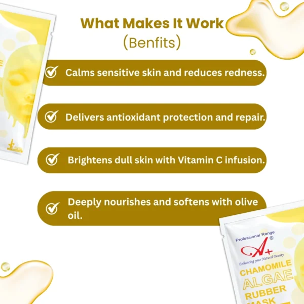 A+ Chamomile Algae Rubber Mask also know as Vitamin C Peel-off Mask / Mould Mask / Goji Mask - 30 gm