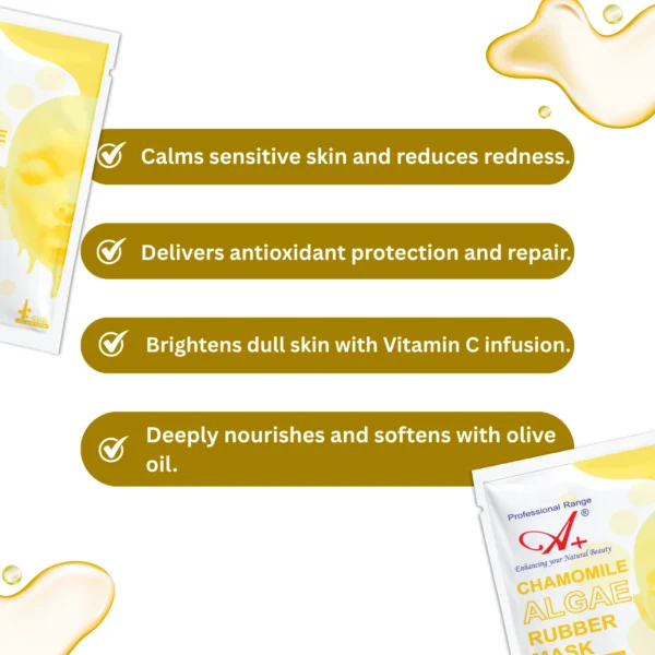 A+ Chamomile Algae Rubber Mask also know as Vitamin C Peel-off Mask / Mould Mask / Goji Mask - 30 gm