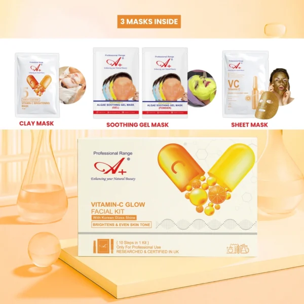 A+ Vitamin C Korean Facial Monodose Kit,10-Steps, 198gm