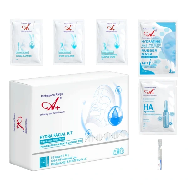 A+ Hydra Facial with Korean Glass Shine Monodose, 6 Steps in 1 Kit