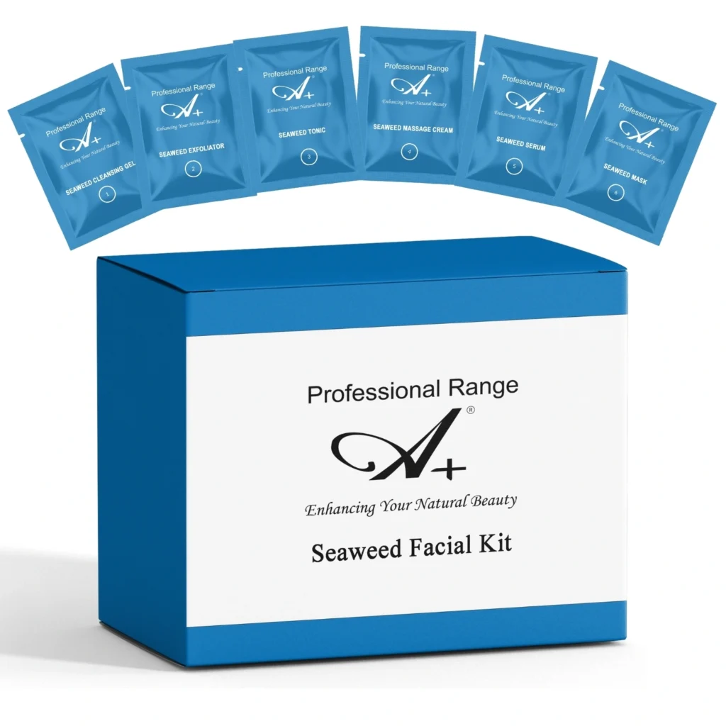 seaweed facial kit, A+ seaweed facial kit, seaweed monodose facial kit, best facial kit, best facial kit for oily skin, facial kit for women, seaweed facial for women, facial kit for monkey patches