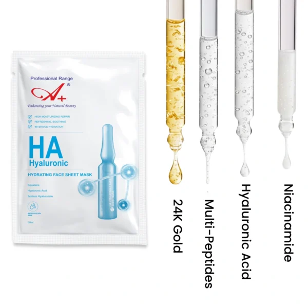 A+ HA Hydrating Sheet Mask | Bio Collagen Face Mask for Overnight Pigmentation Removal – 30 ml
