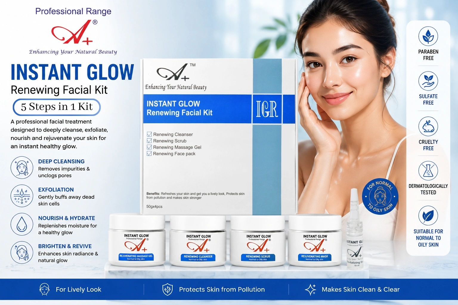 instant glow renewing facial kit