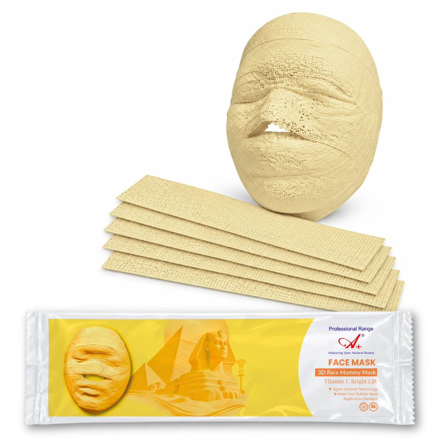 A+ Advance 3D Mummy Face Mask (Yellow)